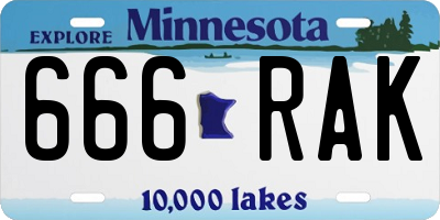 MN license plate 666RAK