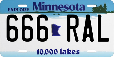 MN license plate 666RAL