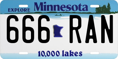 MN license plate 666RAN