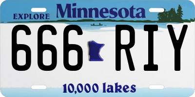 MN license plate 666RIY