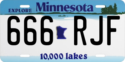 MN license plate 666RJF