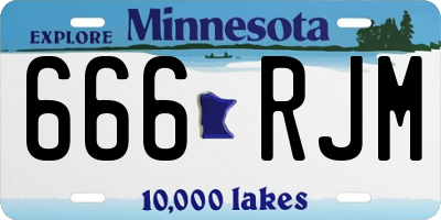 MN license plate 666RJM