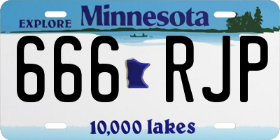 MN license plate 666RJP