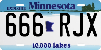 MN license plate 666RJX