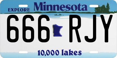 MN license plate 666RJY