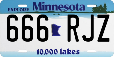MN license plate 666RJZ