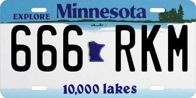MN license plate 666RKM