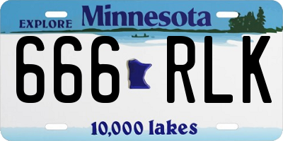 MN license plate 666RLK