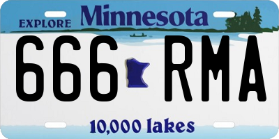MN license plate 666RMA