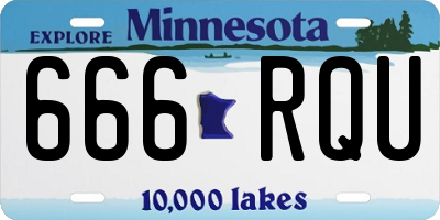 MN license plate 666RQU