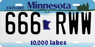 MN license plate 666RWW