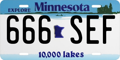 MN license plate 666SEF