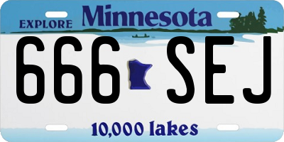 MN license plate 666SEJ