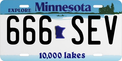 MN license plate 666SEV