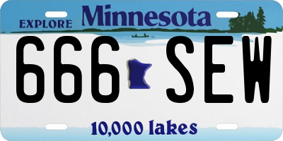 MN license plate 666SEW