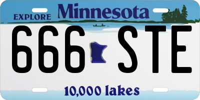 MN license plate 666STE