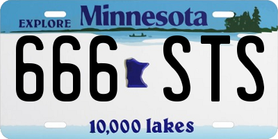 MN license plate 666STS