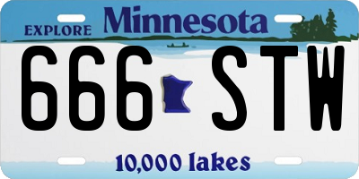 MN license plate 666STW