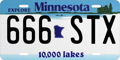 MN license plate 666STX
