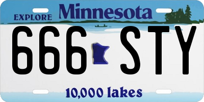 MN license plate 666STY