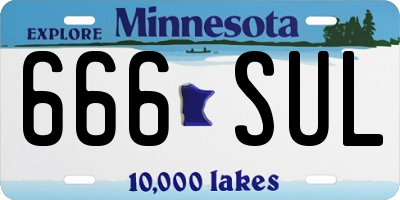 MN license plate 666SUL