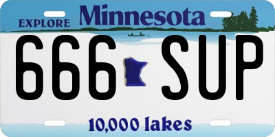 MN license plate 666SUP