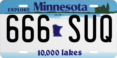 MN license plate 666SUQ
