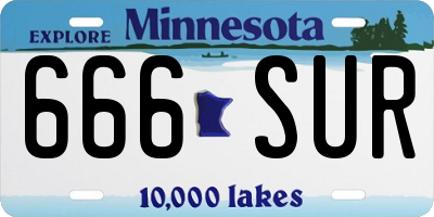 MN license plate 666SUR