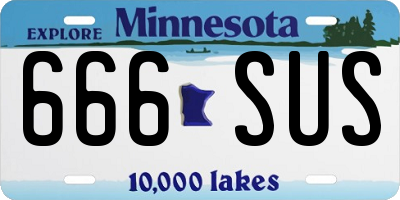MN license plate 666SUS