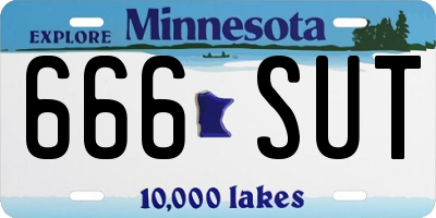 MN license plate 666SUT