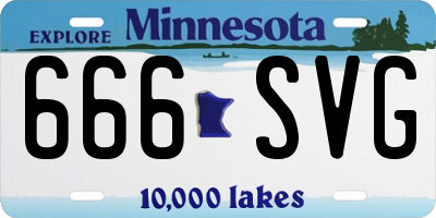 MN license plate 666SVG