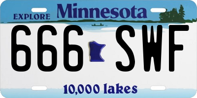 MN license plate 666SWF