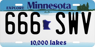 MN license plate 666SWV