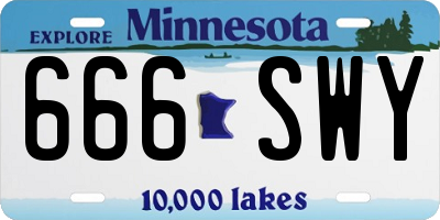 MN license plate 666SWY