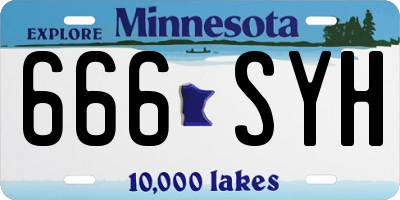 MN license plate 666SYH