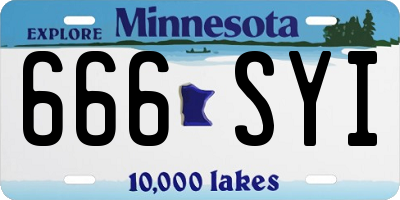 MN license plate 666SYI
