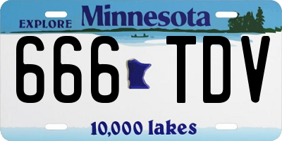 MN license plate 666TDV