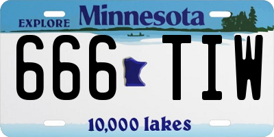 MN license plate 666TIW