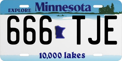 MN license plate 666TJE