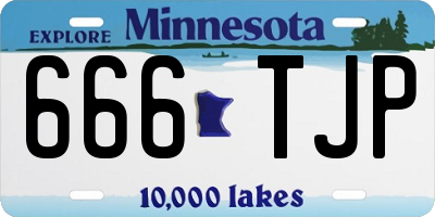 MN license plate 666TJP