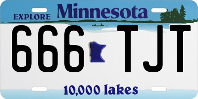 MN license plate 666TJT