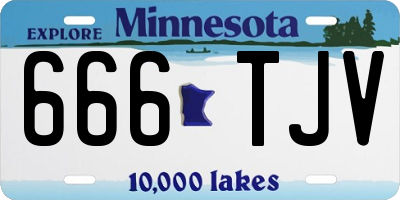 MN license plate 666TJV