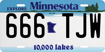 MN license plate 666TJW