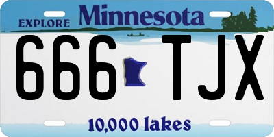 MN license plate 666TJX