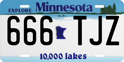 MN license plate 666TJZ
