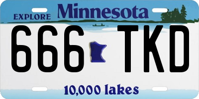MN license plate 666TKD