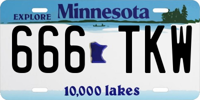 MN license plate 666TKW