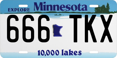 MN license plate 666TKX