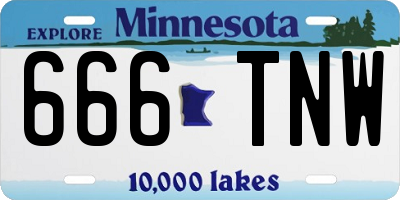 MN license plate 666TNW