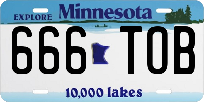 MN license plate 666TOB
